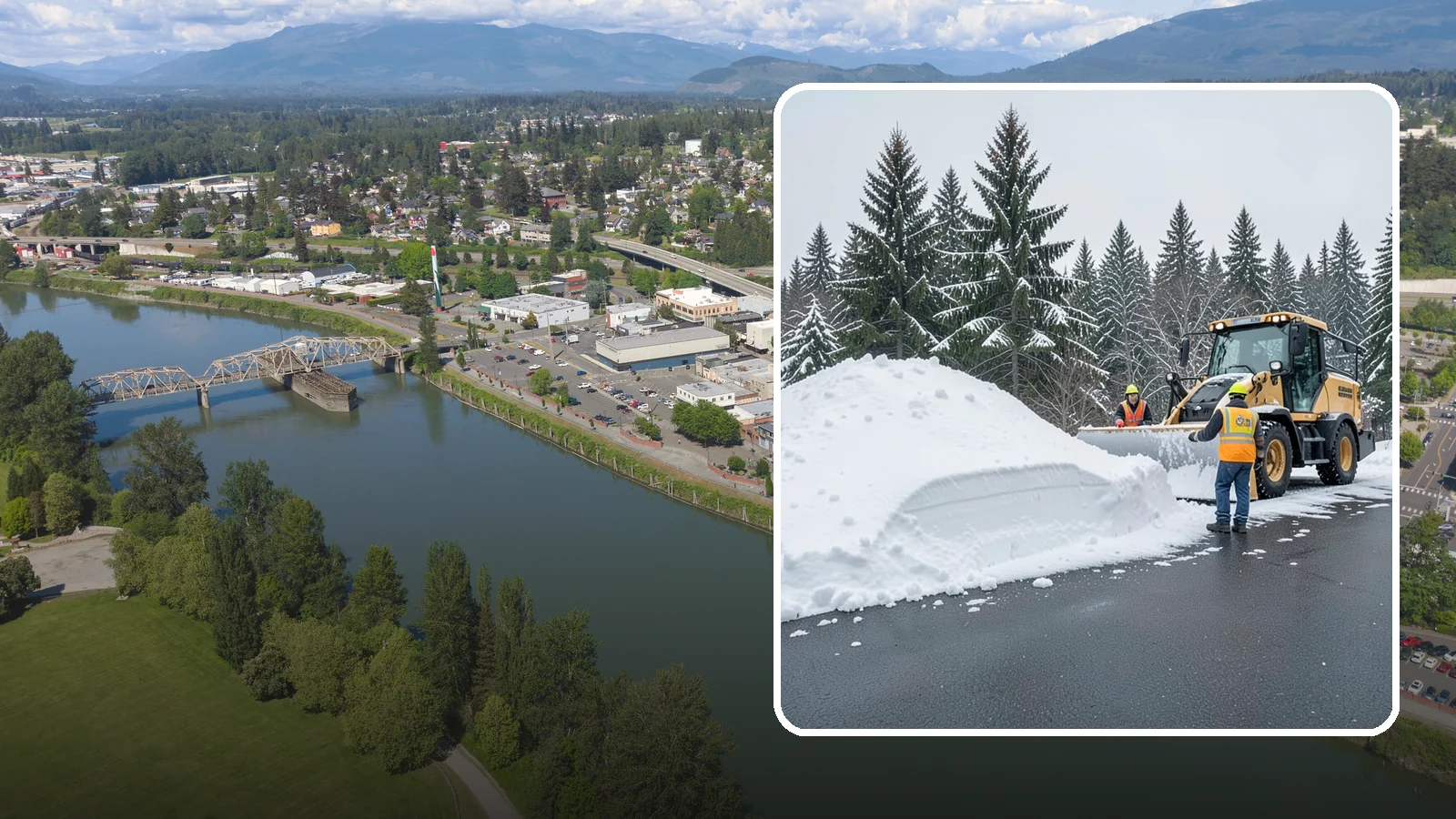 Slush Removal in Mount Vernon, Skagit County, WA - We remove the messy slush that forms when Western Washington snow meets our marginal freezing temperatures.