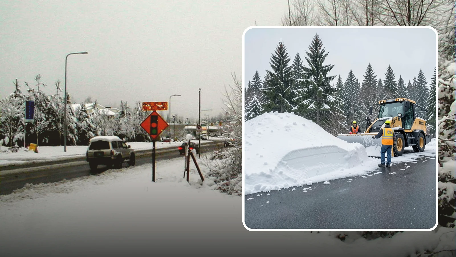 Slush Removal in Newcastle, King County, WA - We remove the messy slush that forms when Western Washington snow meets our marginal freezing temperatures.