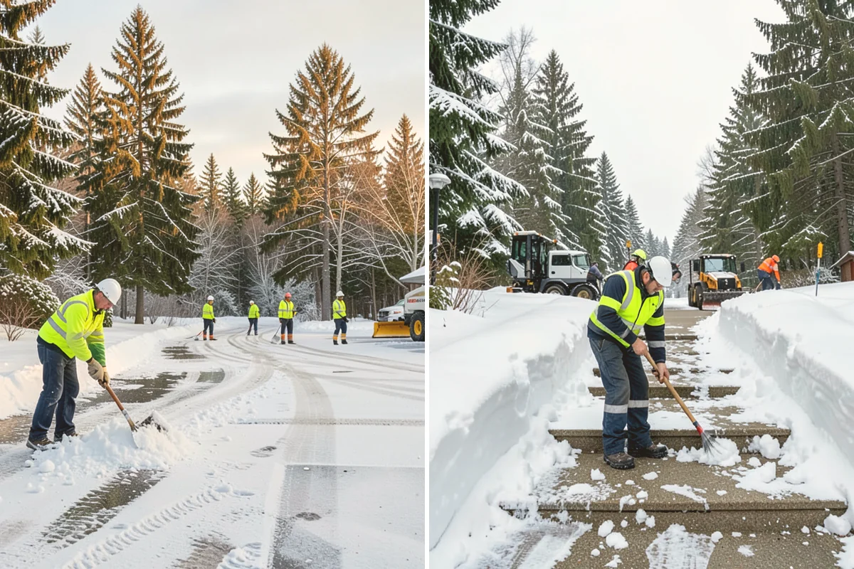 Slush Removal in Newcastle, King County, WA - Push and scrape slush from drive lanes and walkways