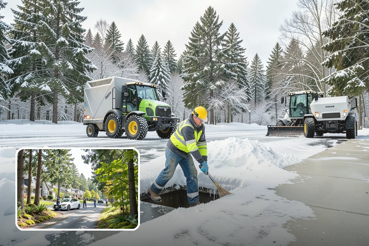 Slush Removal in Normandy Park, King County, WA - Removal of waterlogged slush before it tracks indoors or refreezes