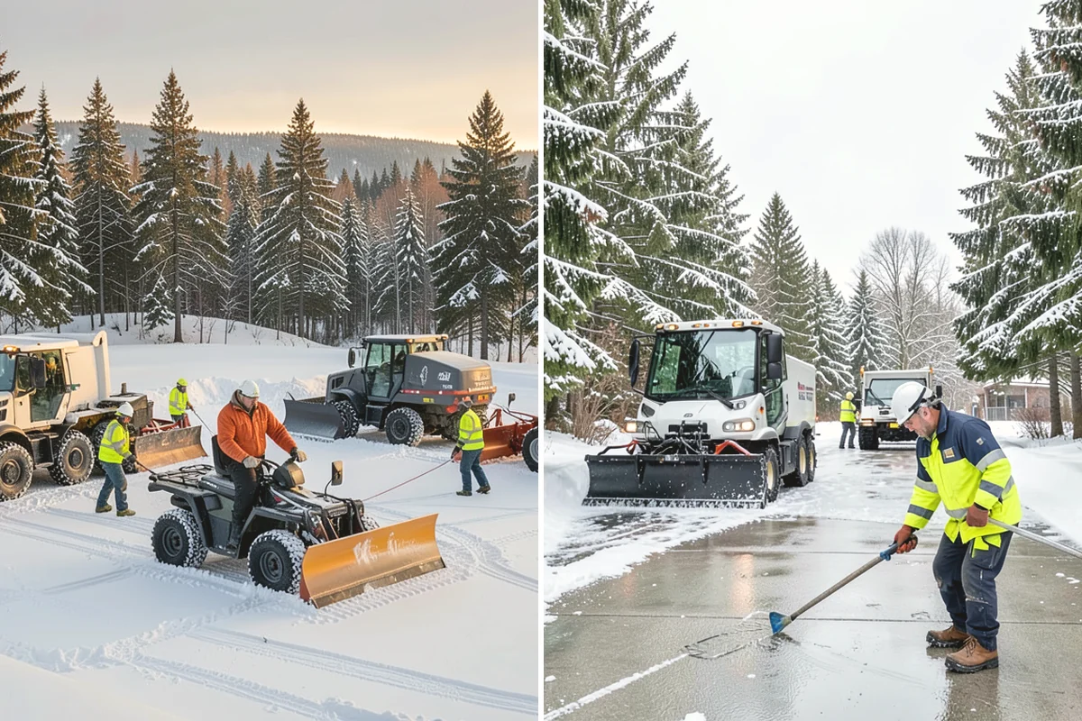 Slush Removal in North Bend, King County, WA - Push and scrape slush from drive lanes and walkways