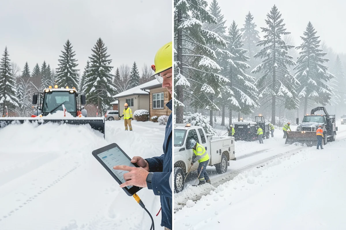 Slush Removal in Oak Harbor, Island County, WA - Push and scrape slush from drive lanes and walkways