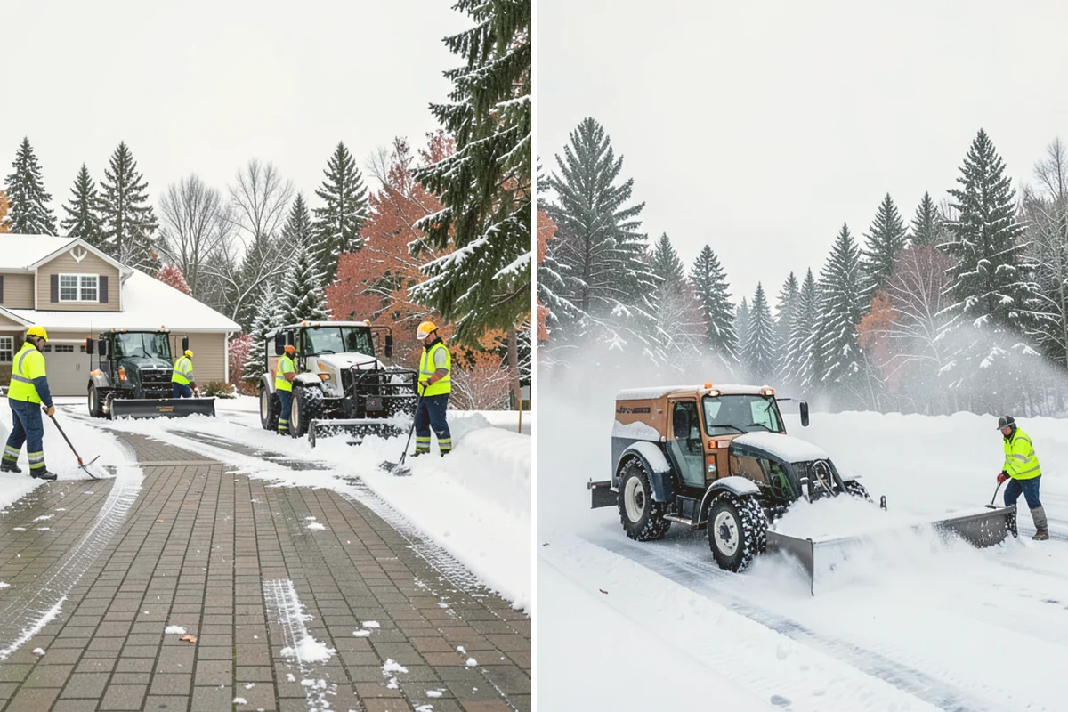 Slush Removal in Orting, Pierce County, WA - Push and scrape slush from drive lanes and walkways