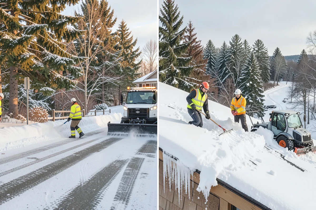 Slush Removal in Renton, King County, WA - Push and scrape slush from drive lanes and walkways