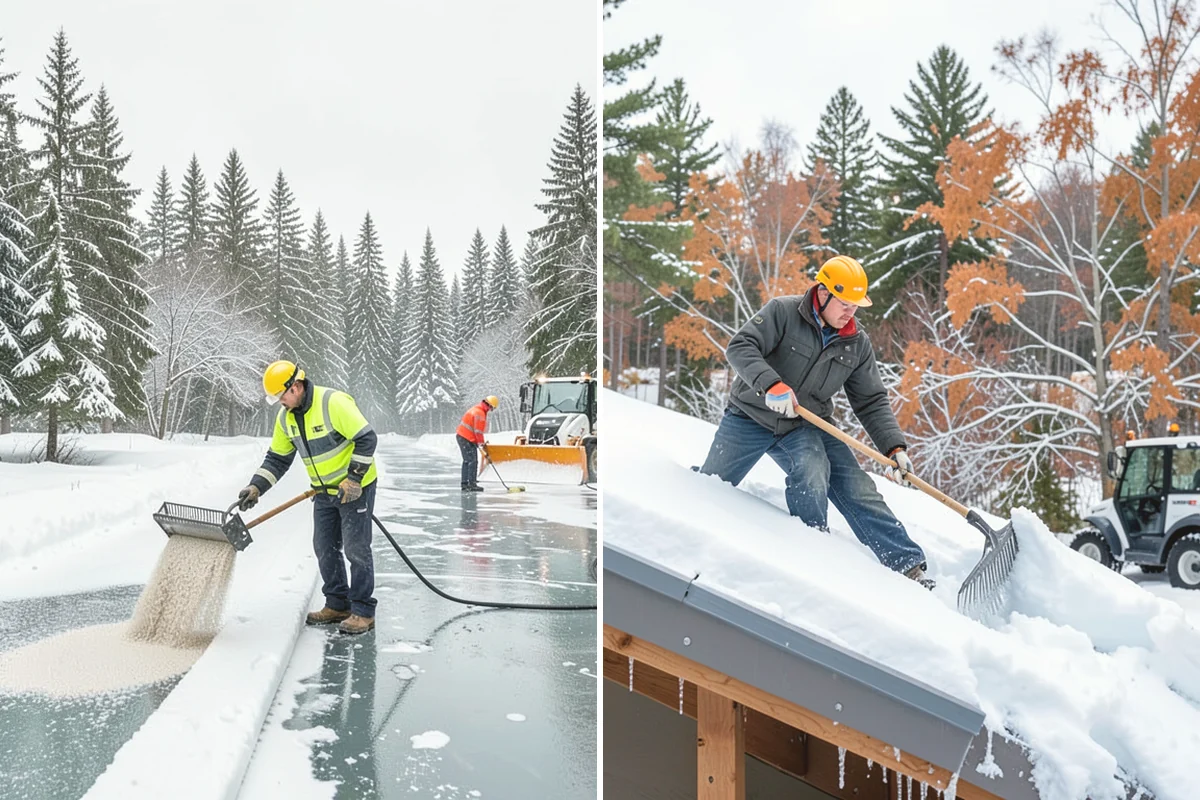 Slush Removal in Ruston, Pierce County, WA - Push and scrape slush from drive lanes and walkways