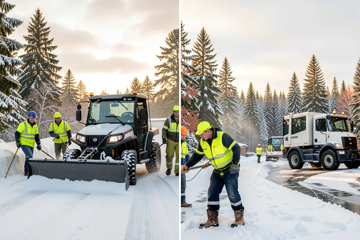 Slush Removal in SeaTac, King County, WA - Push and scrape slush from drive lanes and walkways