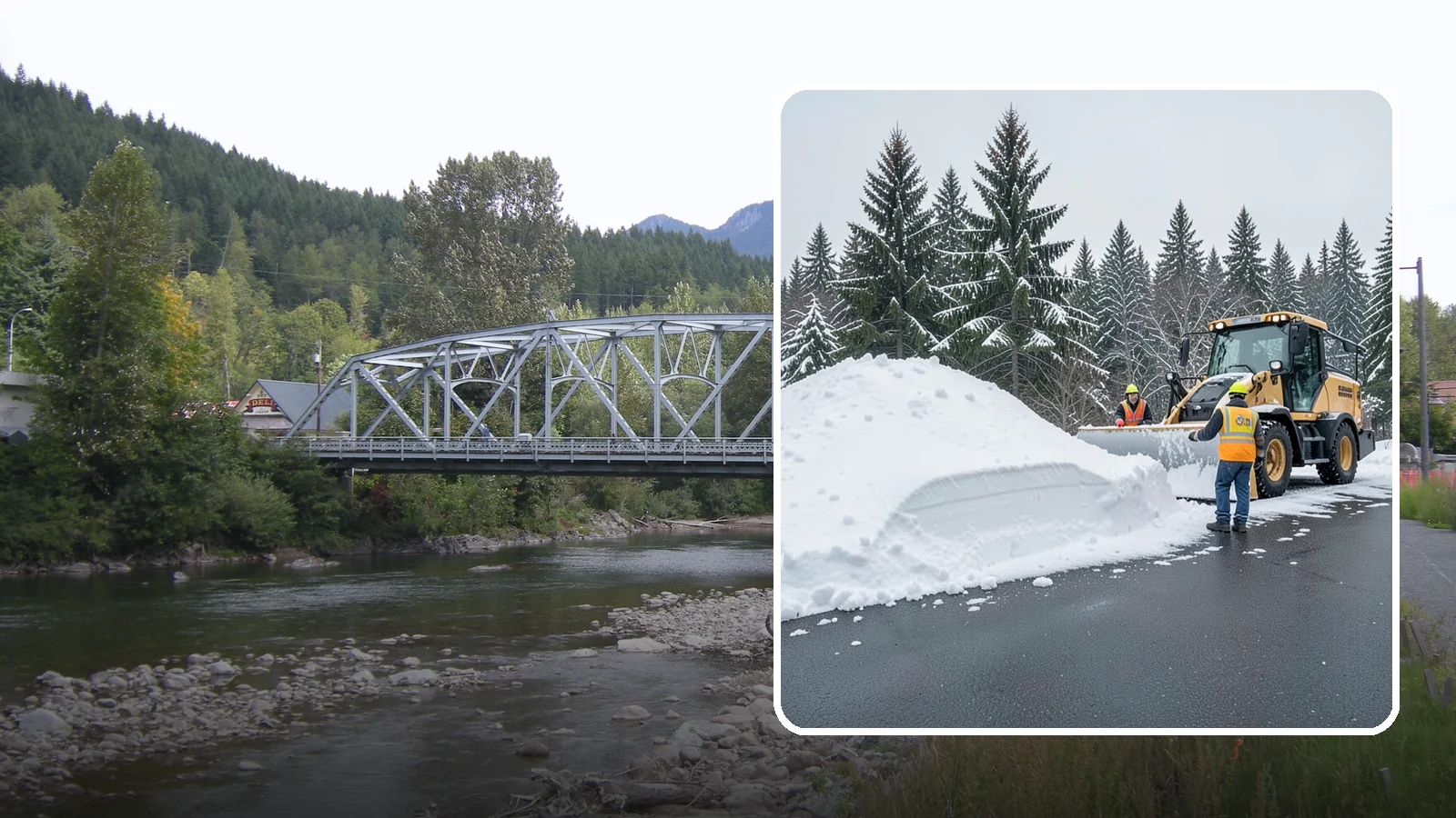 Slush Removal in Skykomish, King County, WA - We remove the messy slush that forms when Western Washington snow meets our marginal freezing temperatures.