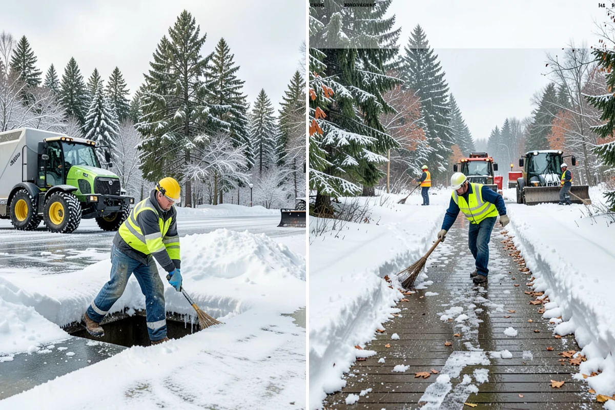 Slush Removal in Snoqualmie, King County, WA - Push and scrape slush from drive lanes and walkways