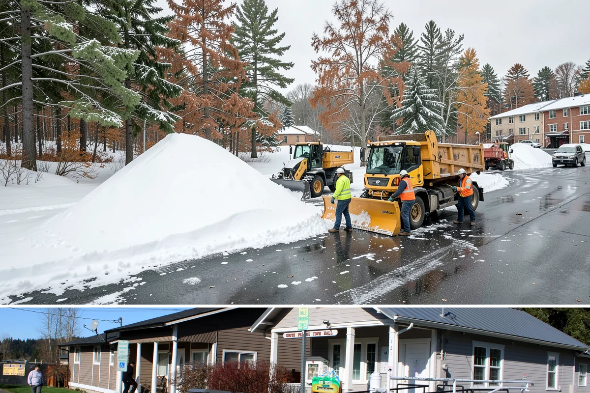 Slush Removal in South Prairie, Pierce County, WA - Slush removal is most frequent from November through February whenever snow falls onto pavement warm enough to partly melt it.