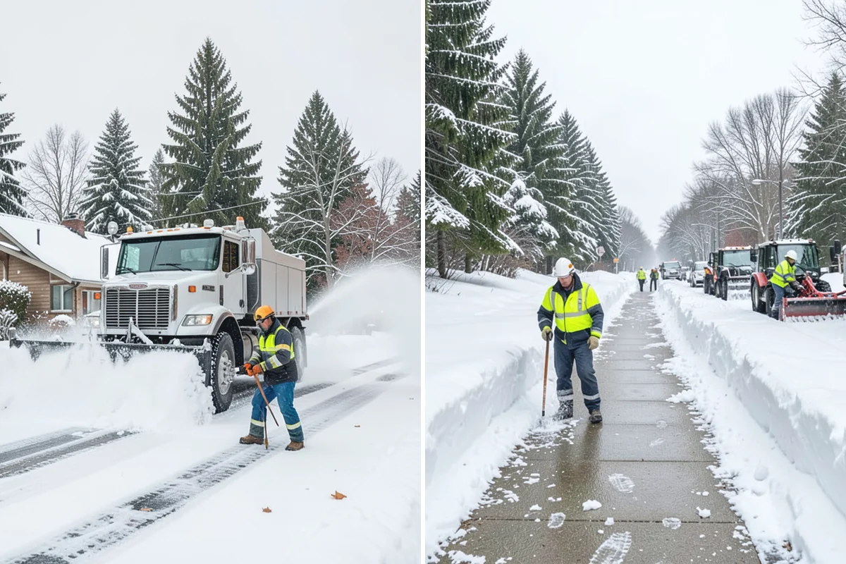 Slush Removal in Sumner, Pierce County, WA - Push and scrape slush from drive lanes and walkways