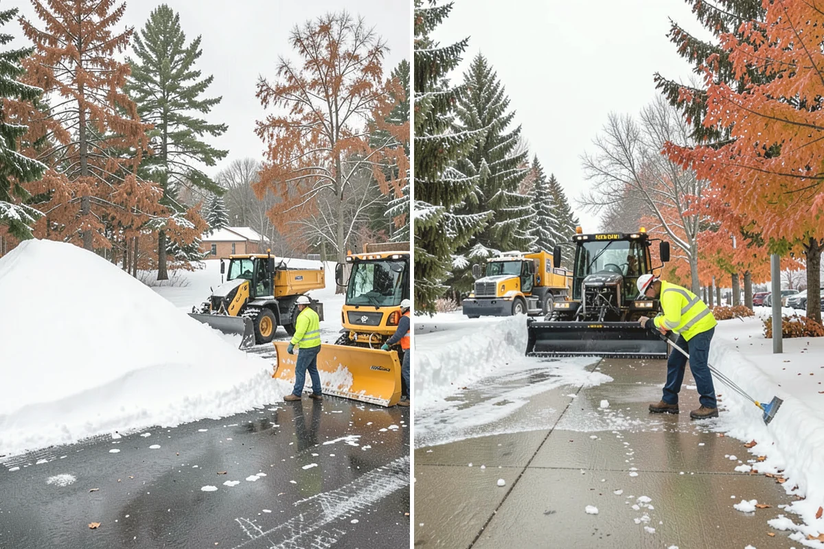 Slush Removal in Tacoma, Pierce County, WA - Push and scrape slush from drive lanes and walkways