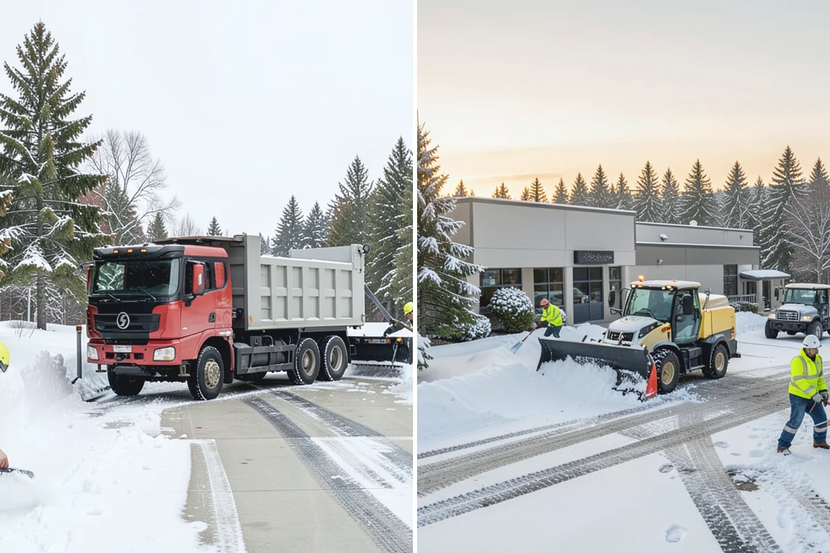 Slush Removal in Wilkeson, Pierce County, WA - Push and scrape slush from drive lanes and walkways
