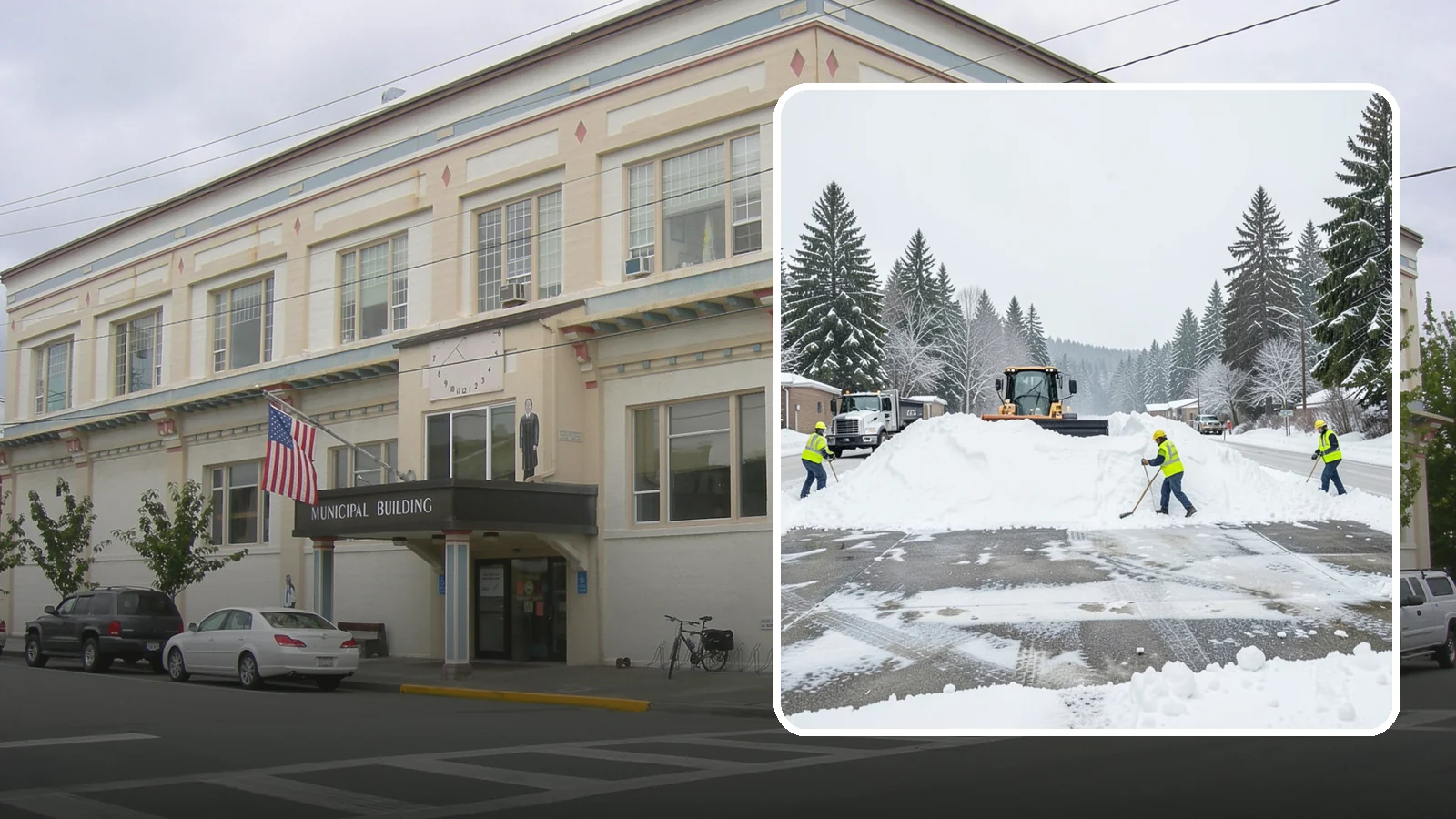 Snow Berm Removal in Anacortes, Skagit County, WA - We remove the hard snow berms left along lot edges, curbs, and entrances by repeated plowing.