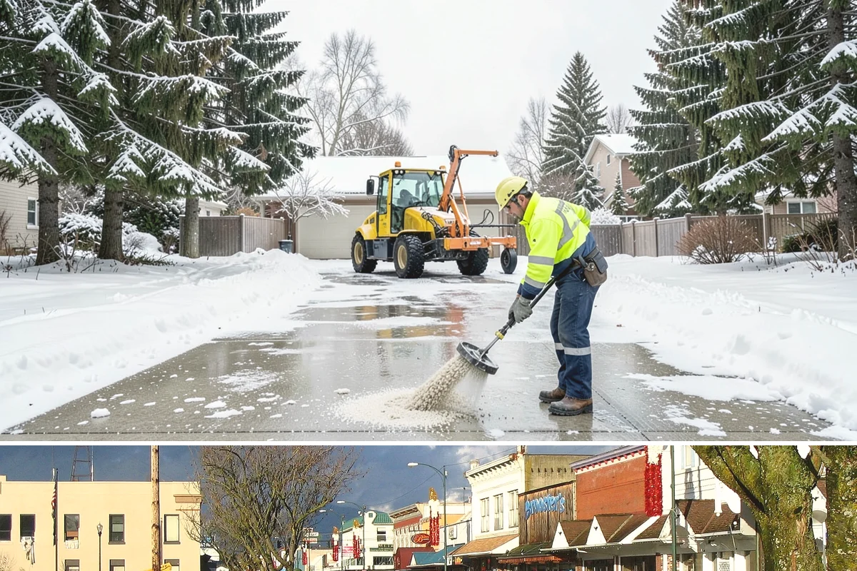 Snow Berm Removal in Arlington, Snohomish County, WA - Snow berm removal is needed later in winter once repeated plowing has compacted edge piles into hardened ridges.