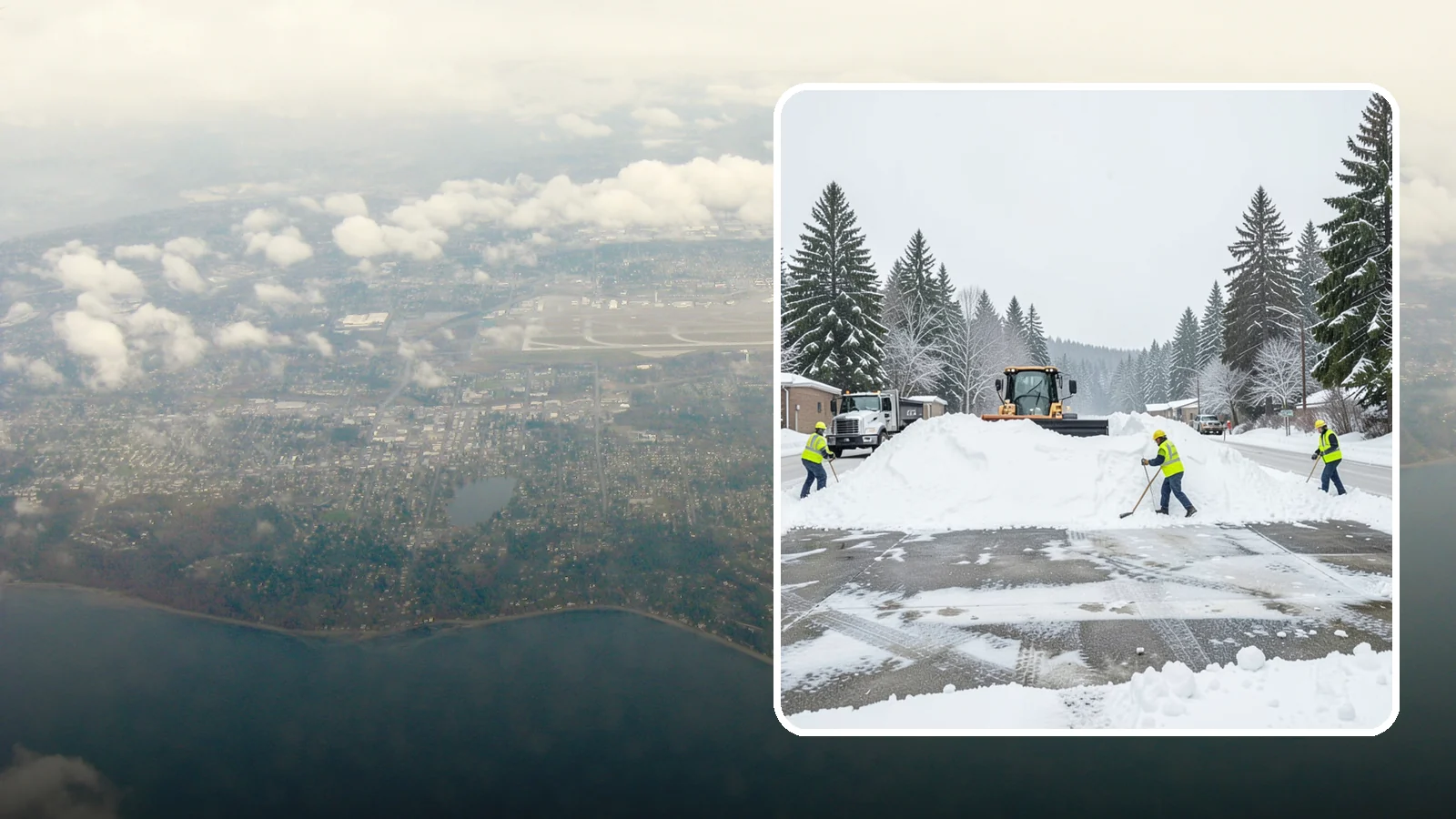 Snow Berm Removal in Burien, King County, WA - We remove the hard snow berms left along lot edges, curbs, and entrances by repeated plowing.