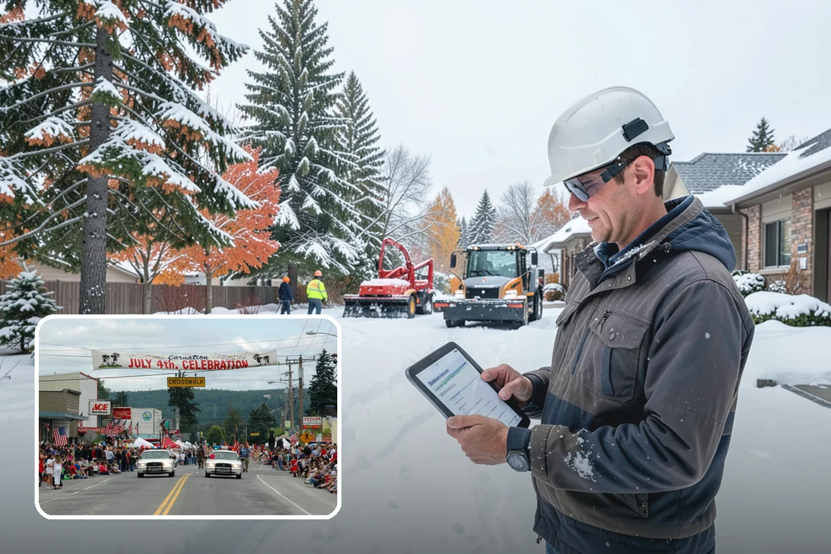 Snow Berm Removal in Carnation, King County, WA - Restores parking and curb access blocked by berms