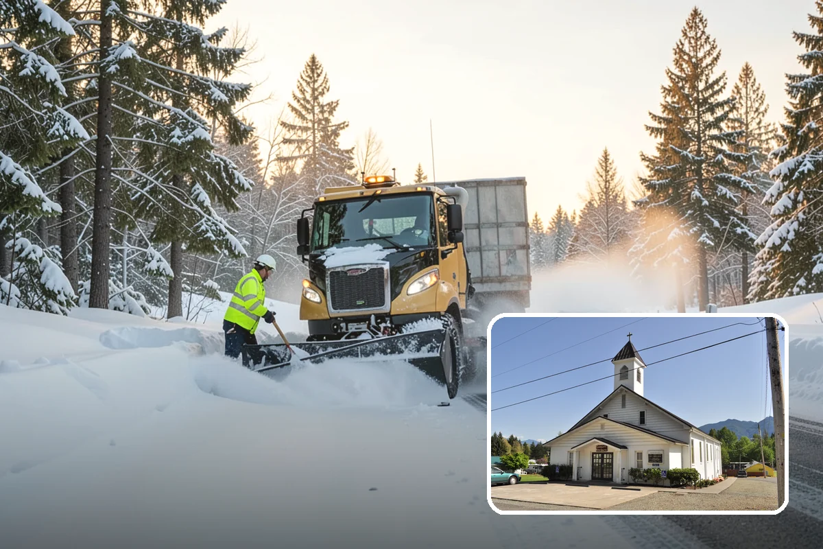 Snow Berm Removal in Concrete, Skagit County, WA - Restores parking and curb access blocked by berms