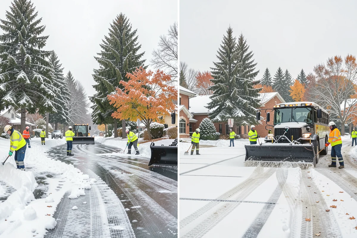Snow Berm Removal in Covington, King County, WA - Identify hardened berms along edges and curbs