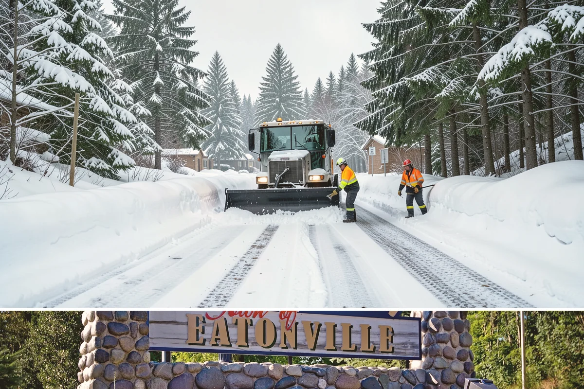 Snow Berm Removal in Eatonville, Pierce County, WA - Snow berm removal is needed later in winter once repeated plowing has compacted edge piles into hardened ridges.