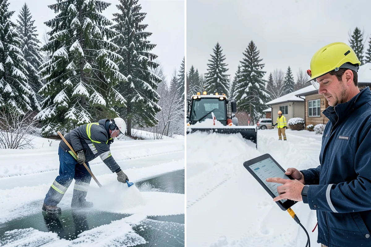 Snow Berm Removal in Enumclaw, King County, WA - Identify hardened berms along edges and curbs