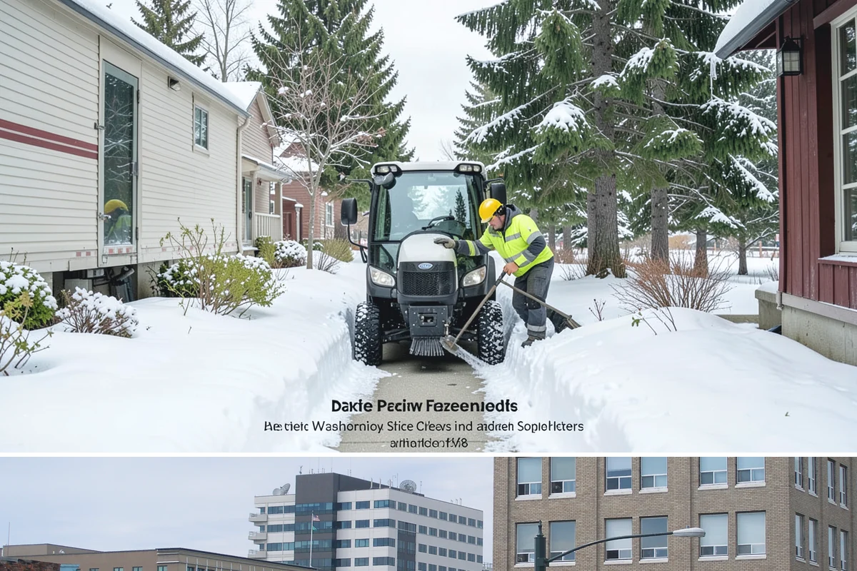 Snow Berm Removal in Everett, Snohomish County, WA - Snow berm removal is needed later in winter once repeated plowing has compacted edge piles into hardened ridges.