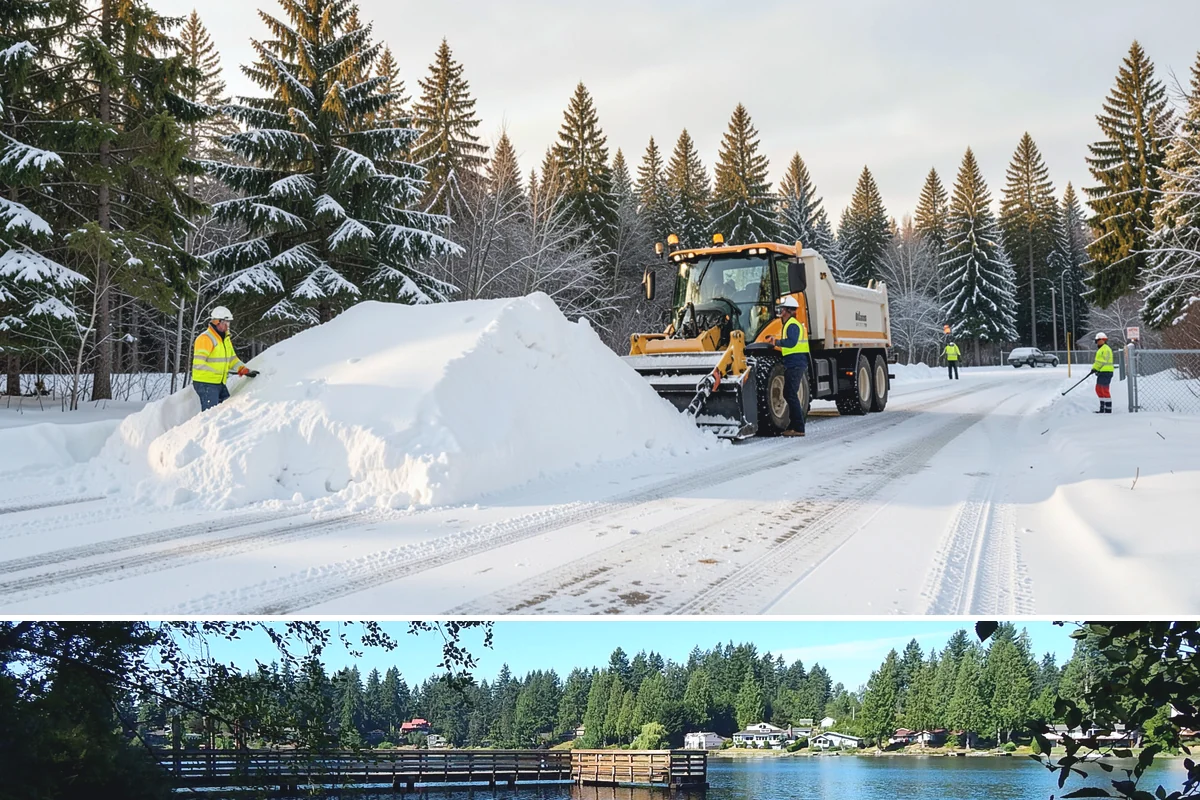 Snow Berm Removal in Federal Way, King County, WA - Snow berm removal is needed later in winter once repeated plowing has compacted edge piles into hardened ridges.