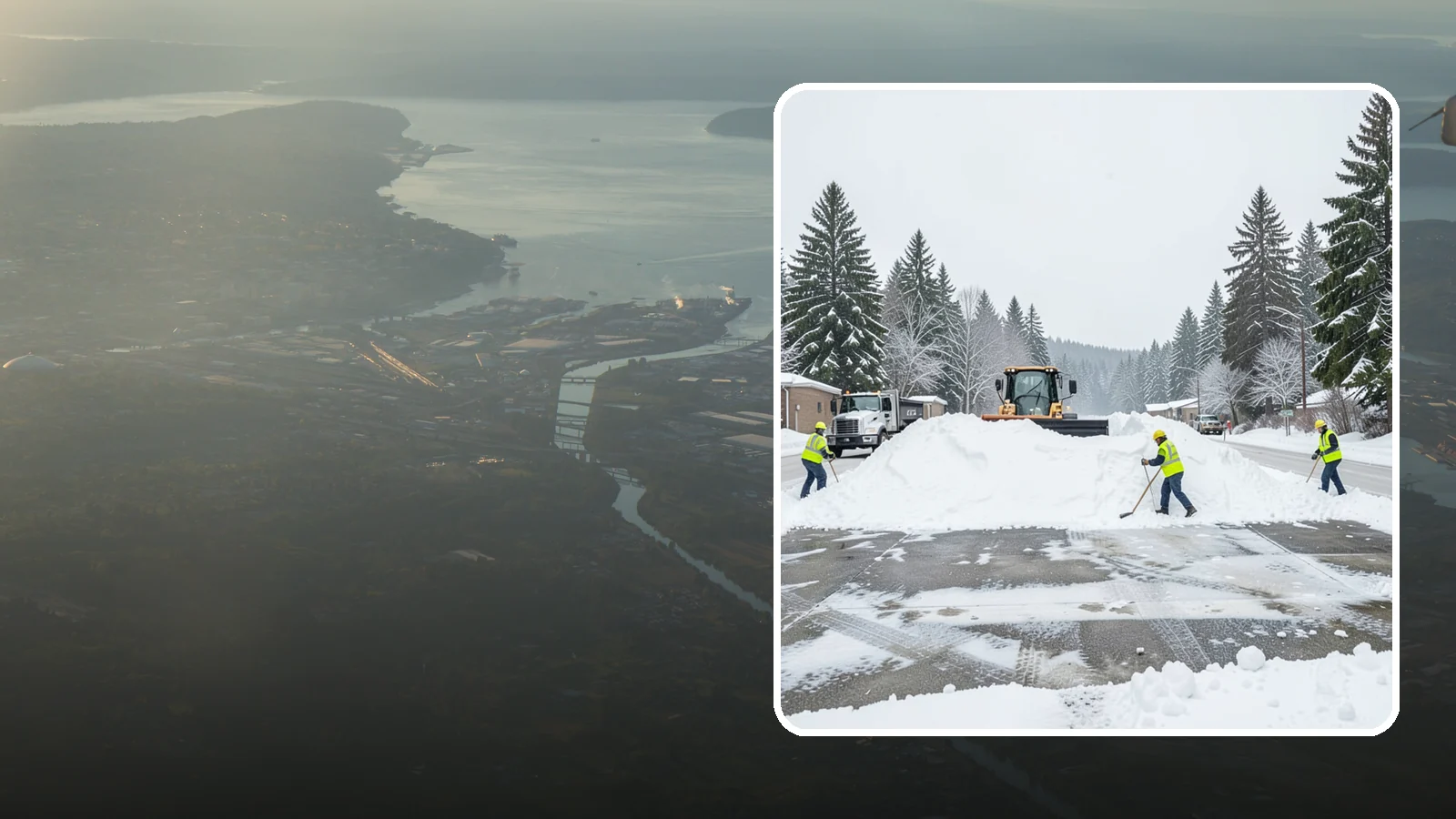 Snow Berm Removal in Fife, Pierce County, WA - We remove the hard snow berms left along lot edges, curbs, and entrances by repeated plowing.