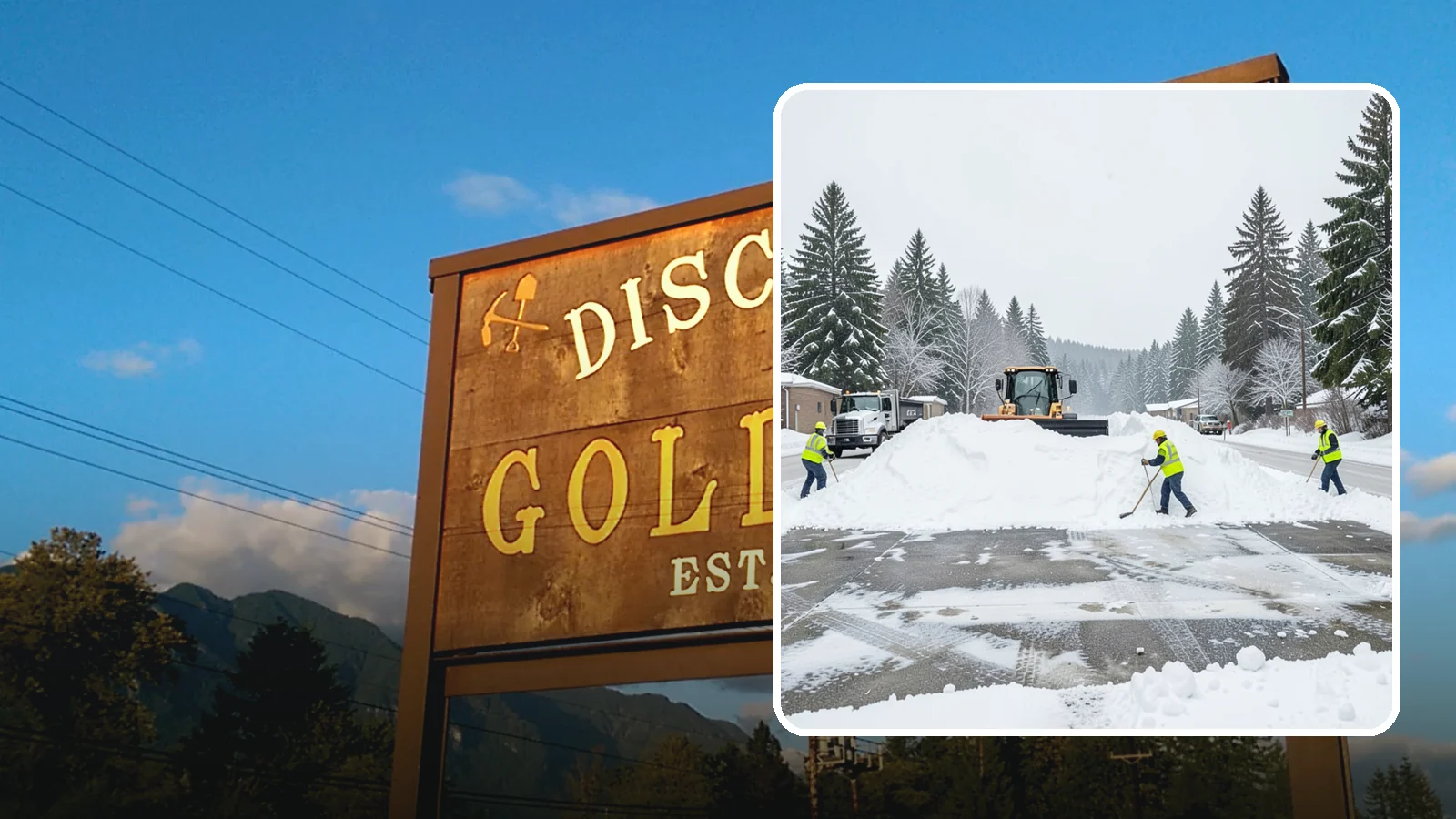 Snow Berm Removal in Gold Bar, Snohomish County, WA - We remove the hard snow berms left along lot edges, curbs, and entrances by repeated plowing.