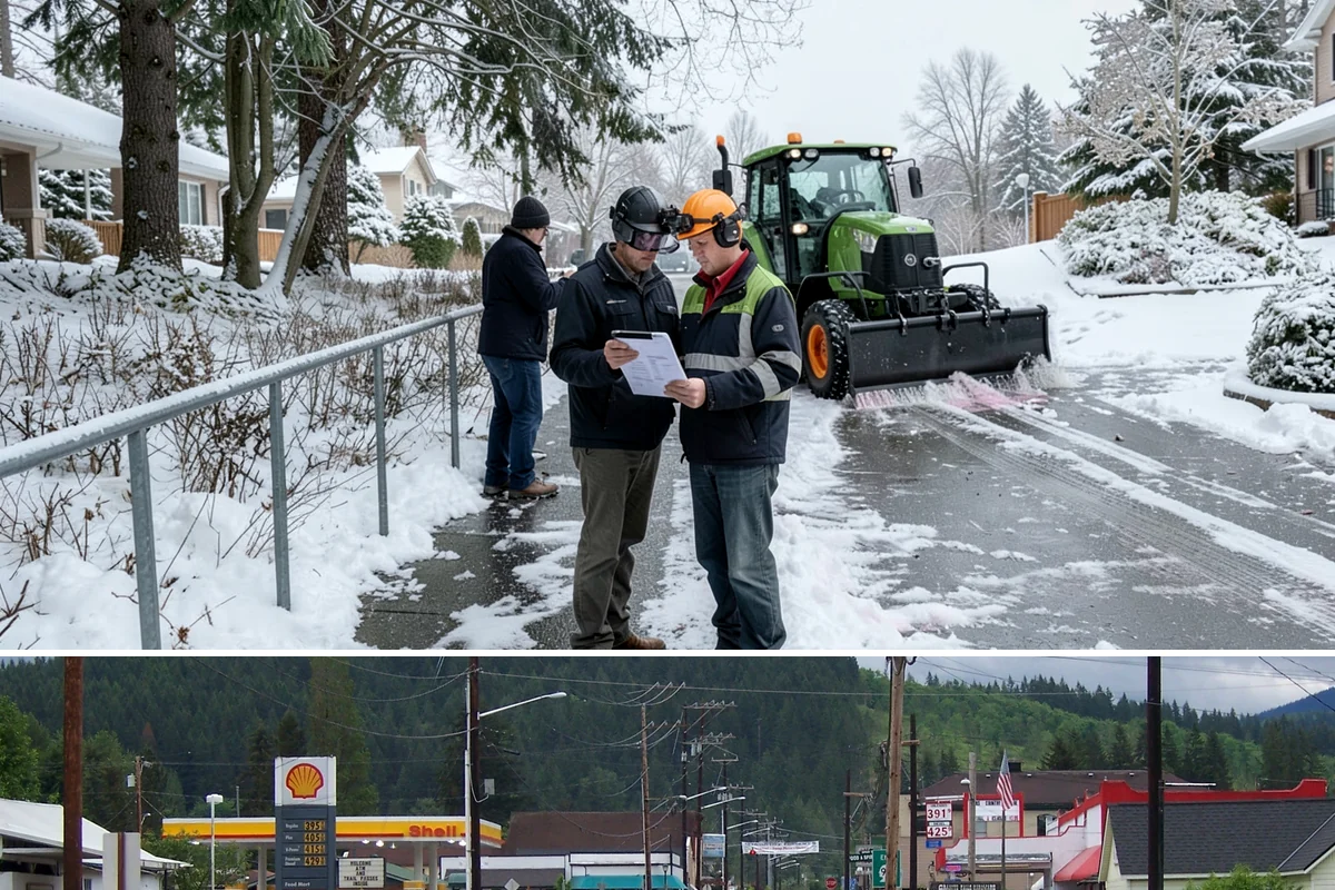 Snow Berm Removal in Granite Falls, Snohomish County, WA - Snow berm removal is needed later in winter once repeated plowing has compacted edge piles into hardened ridges.