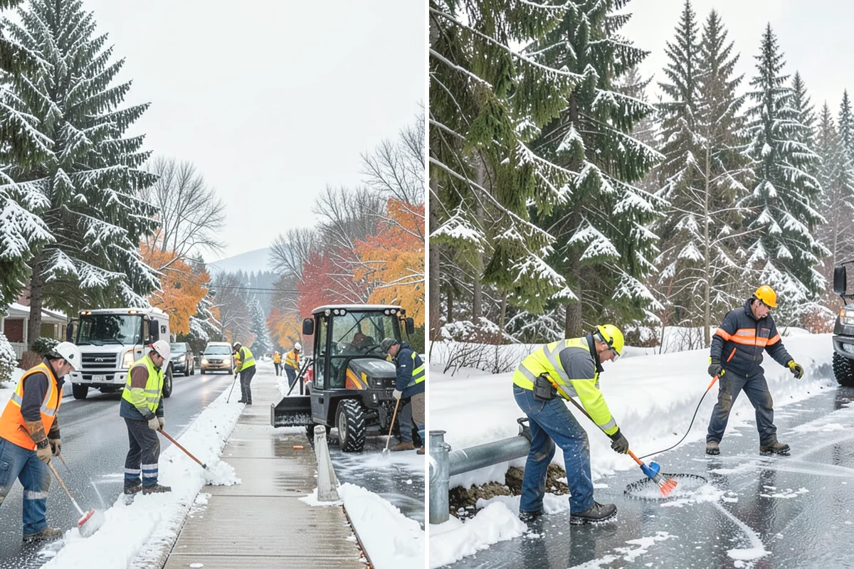Snow Berm Removal in Issaquah, King County, WA - Identify hardened berms along edges and curbs