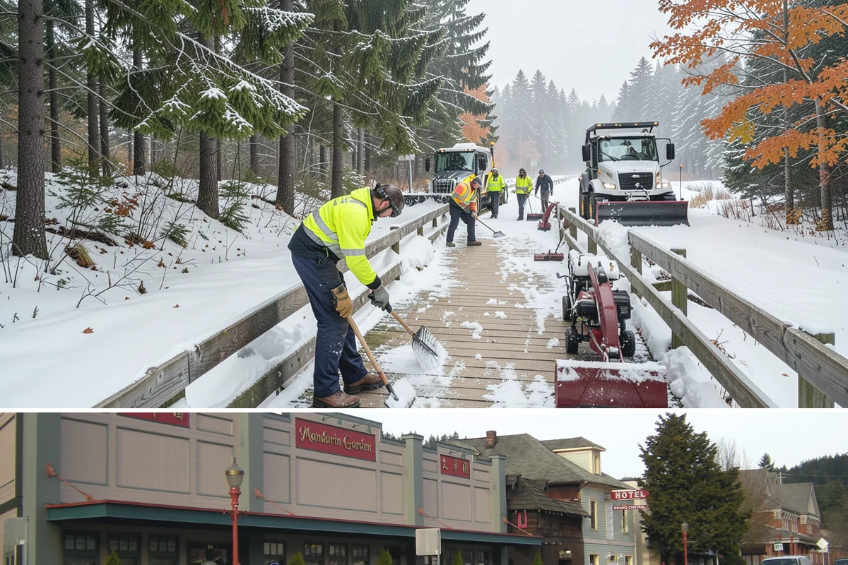 Snow Berm Removal in Issaquah, King County, WA - Snow berm removal is needed later in winter once repeated plowing has compacted edge piles into hardened ridges.
