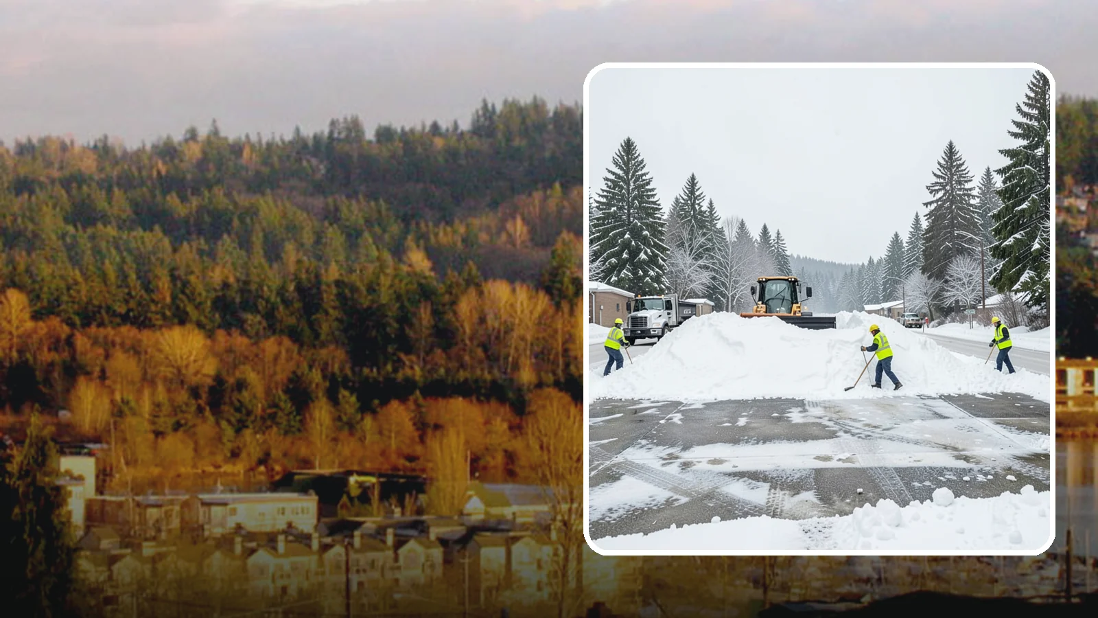 Snow Berm Removal in Kenmore, King County, WA - We remove the hard snow berms left along lot edges, curbs, and entrances by repeated plowing.