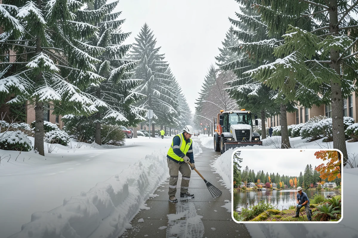 Snow Berm Removal in La Conner, Skagit County, WA - Restores parking and curb access blocked by berms