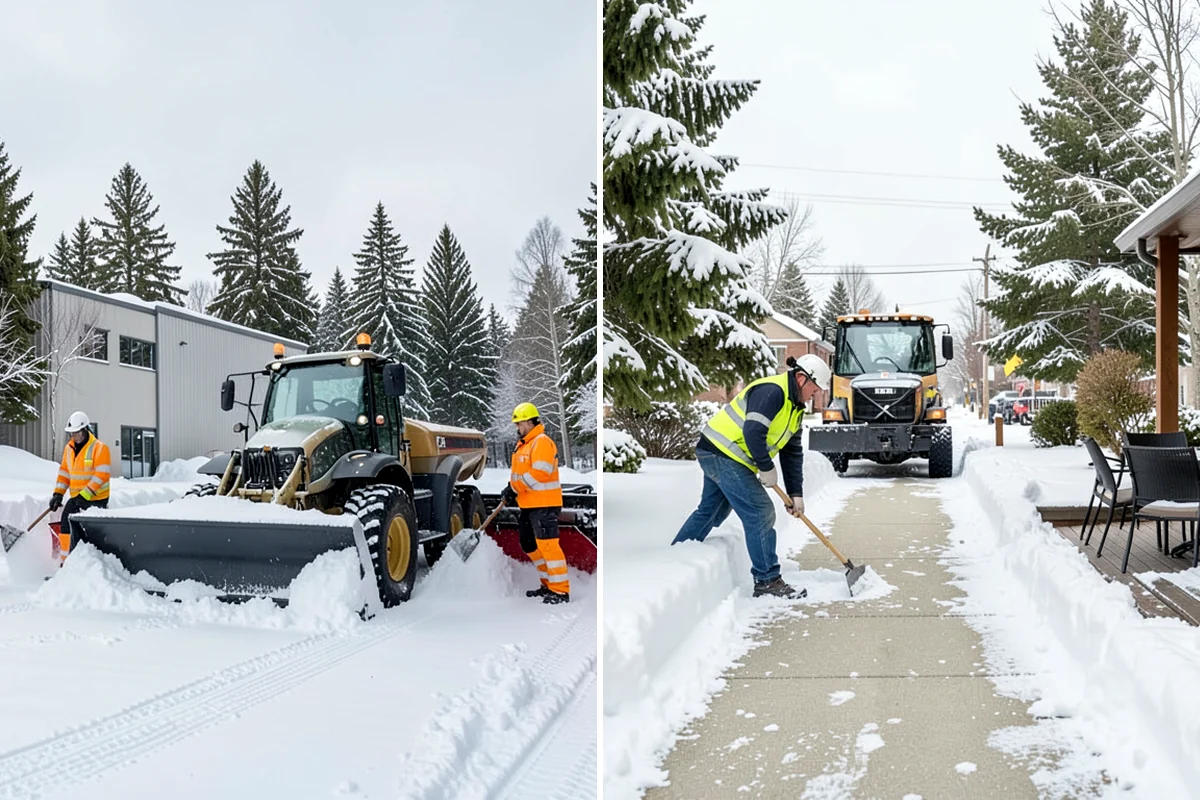 Snow Berm Removal in Lake Forest Park, King County, WA - Identify hardened berms along edges and curbs