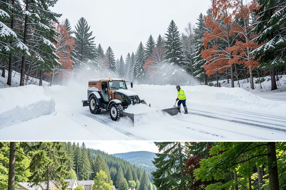 Snow Berm Removal in Lake Forest Park, King County, WA - Snow berm removal is needed later in winter once repeated plowing has compacted edge piles into hardened ridges.