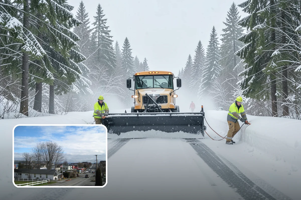 Snow Berm Removal in Langley, Island County, WA - Restores parking and curb access blocked by berms