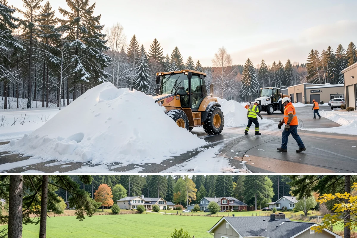 Snow Berm Removal in Lyman, Skagit County, WA - Snow berm removal is needed later in winter once repeated plowing has compacted edge piles into hardened ridges.