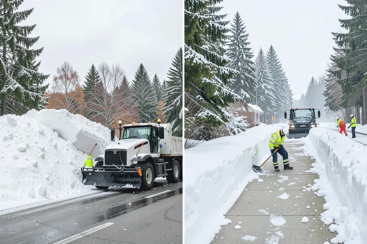 Snow Berm Removal in Marysville, Snohomish County, WA - Identify hardened berms along edges and curbs