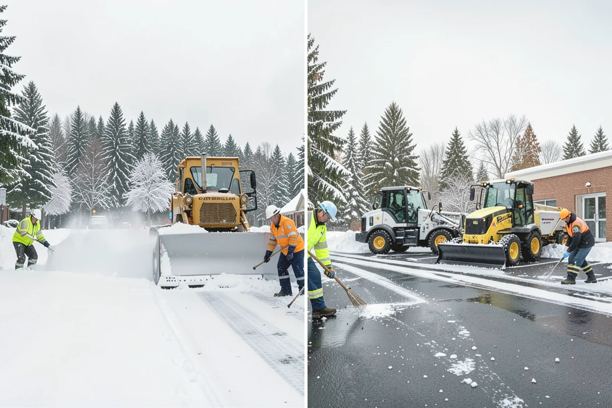 Snow Berm Removal in Mill Creek, Snohomish County, WA - Identify hardened berms along edges and curbs