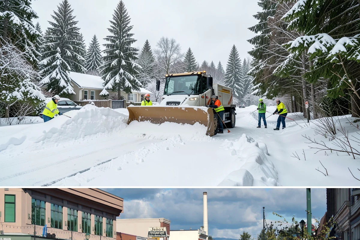 Snow Berm Removal in Monroe, Snohomish County, WA - Snow berm removal is needed later in winter once repeated plowing has compacted edge piles into hardened ridges.
