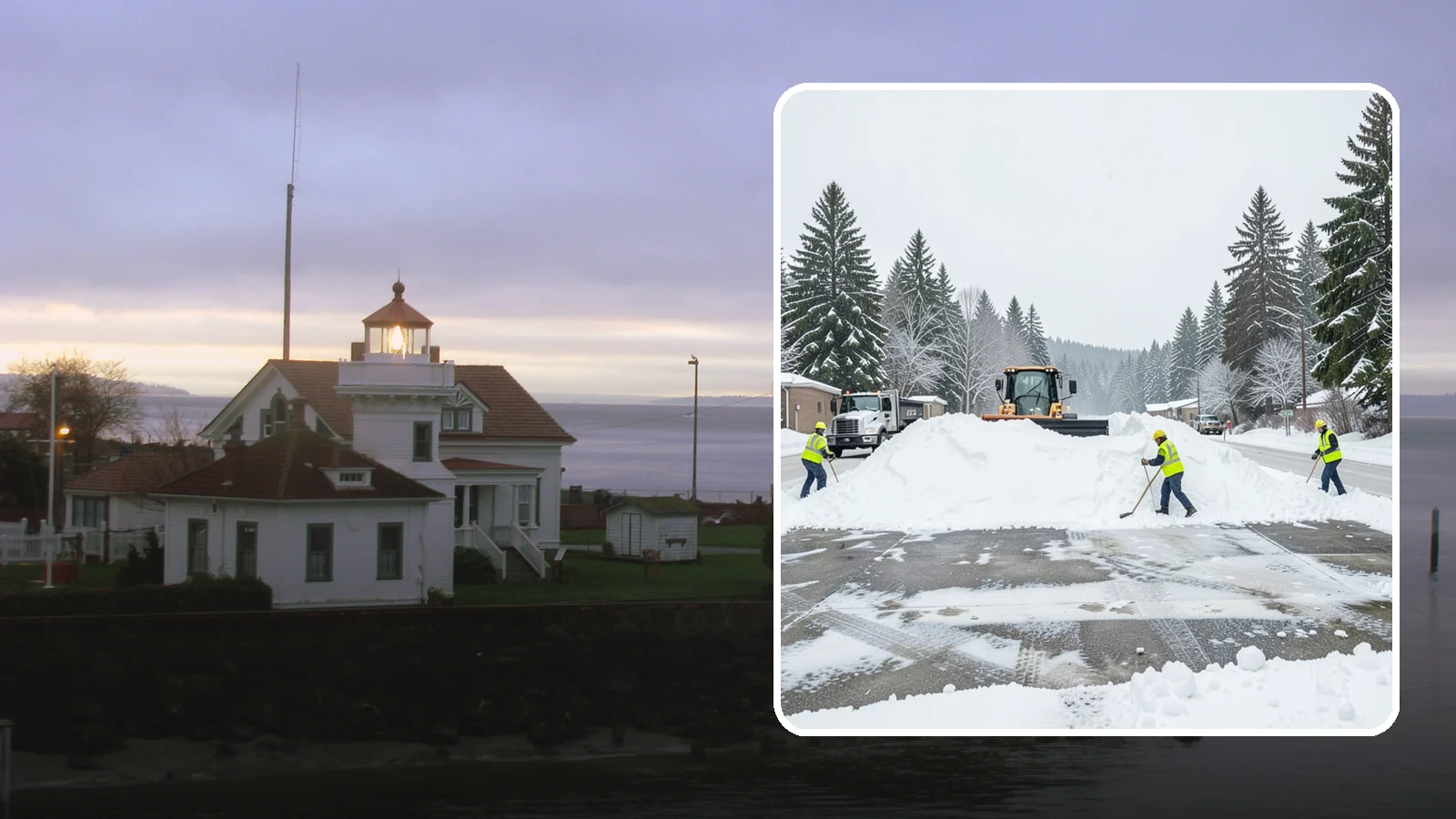 Snow Berm Removal in Mukilteo, Snohomish County, WA - We remove the hard snow berms left along lot edges, curbs, and entrances by repeated plowing.
