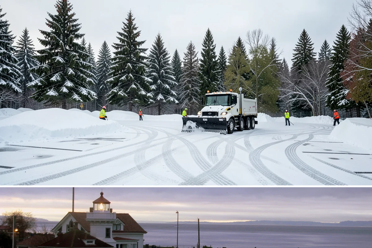 Snow Berm Removal in Mukilteo, Snohomish County, WA - Snow berm removal is needed later in winter once repeated plowing has compacted edge piles into hardened ridges.