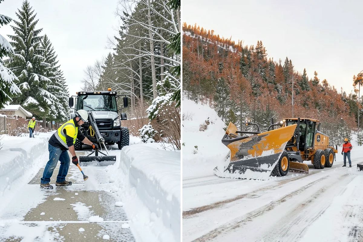 Snow Berm Removal in Normandy Park, King County, WA - Identify hardened berms along edges and curbs