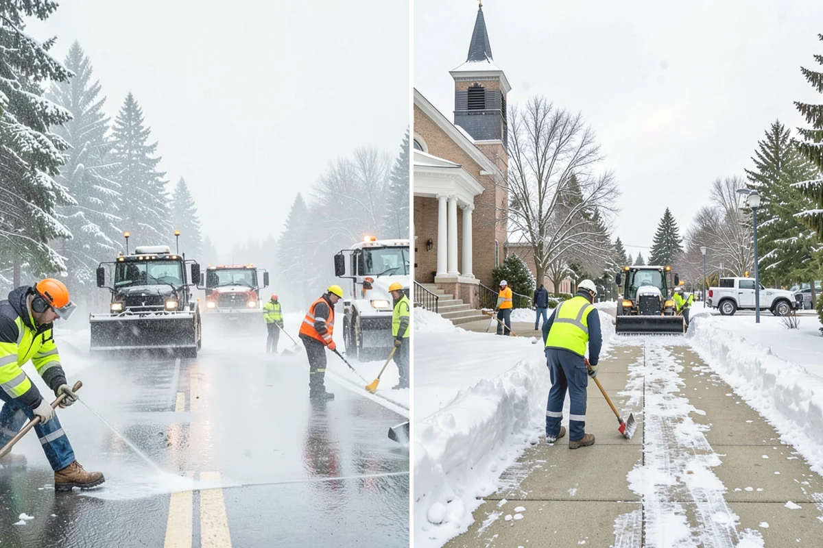 Snow Berm Removal in North Bend, King County, WA - Identify hardened berms along edges and curbs