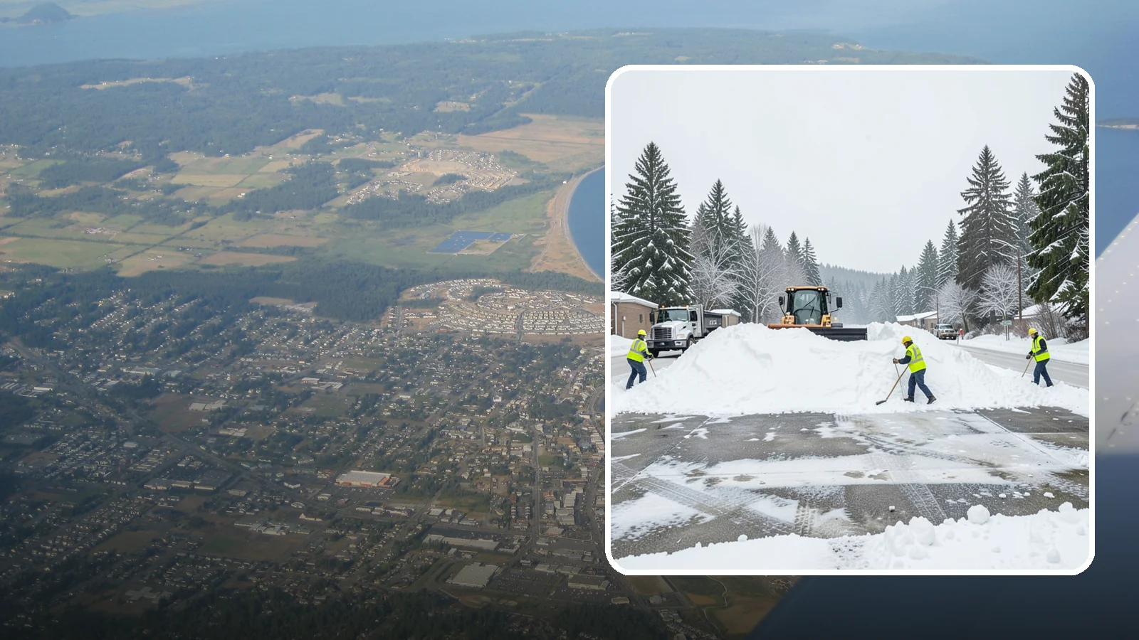 Snow Berm Removal in Oak Harbor, Island County, WA - We remove the hard snow berms left along lot edges, curbs, and entrances by repeated plowing.