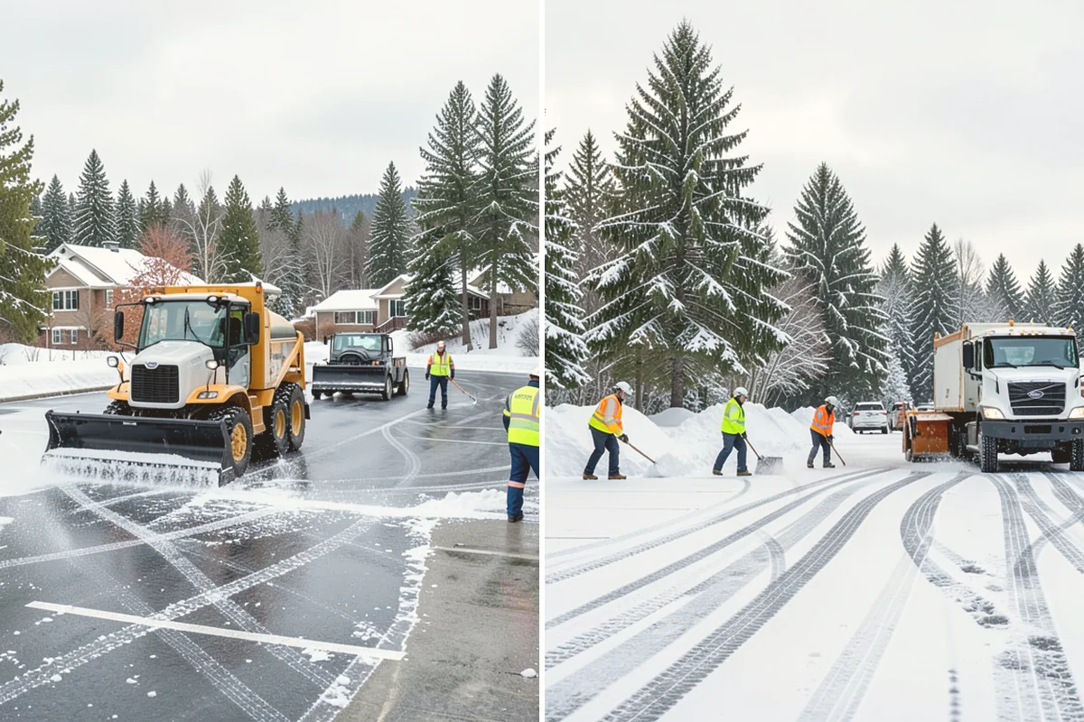 Snow Berm Removal in Orting, Pierce County, WA - Identify hardened berms along edges and curbs