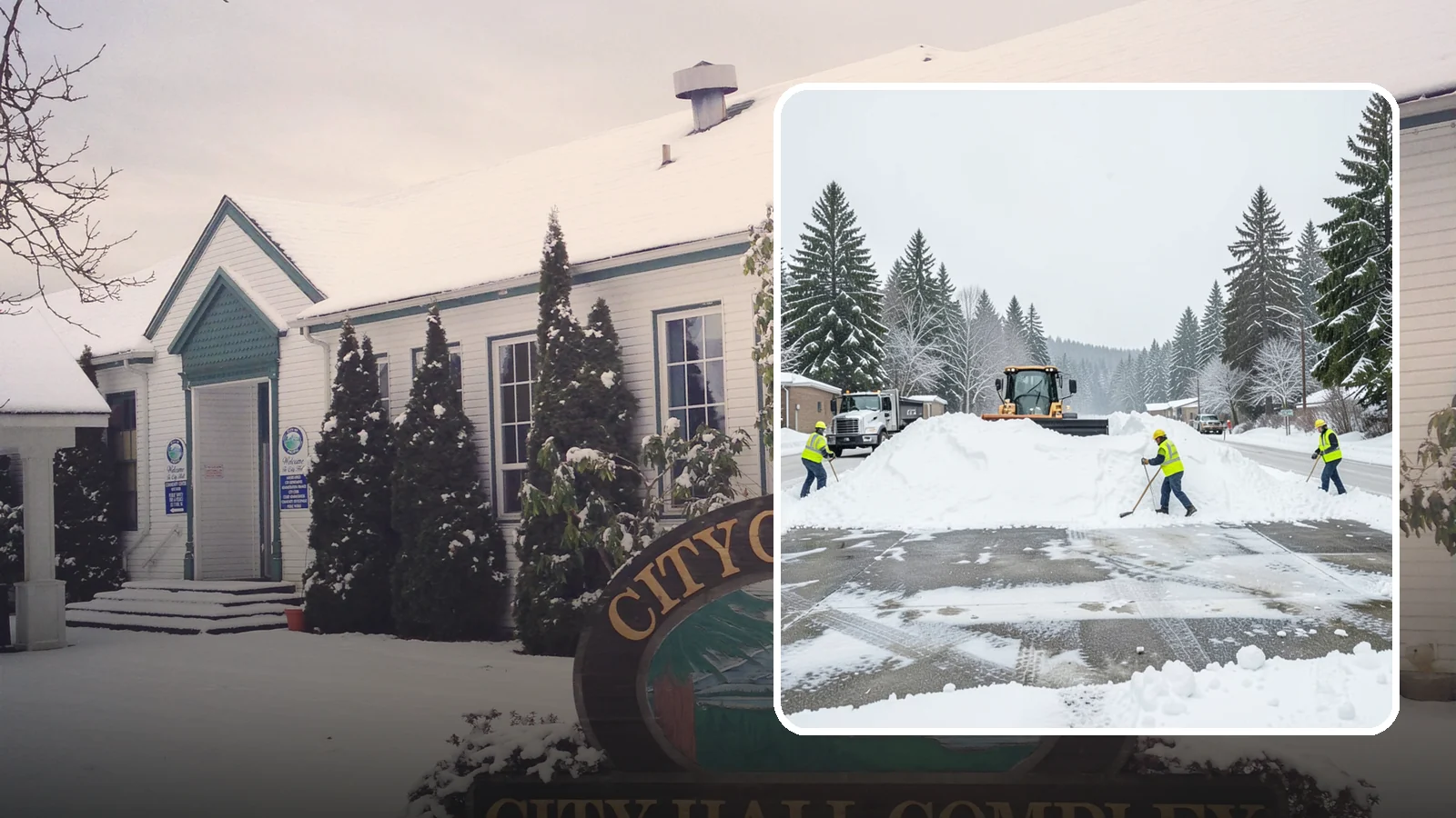 Snow Berm Removal in Pacific, King County, WA - We remove the hard snow berms left along lot edges, curbs, and entrances by repeated plowing.