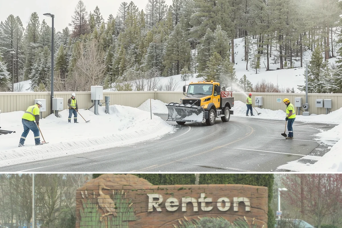 Snow Berm Removal in Renton, King County, WA - Snow berm removal is needed later in winter once repeated plowing has compacted edge piles into hardened ridges.