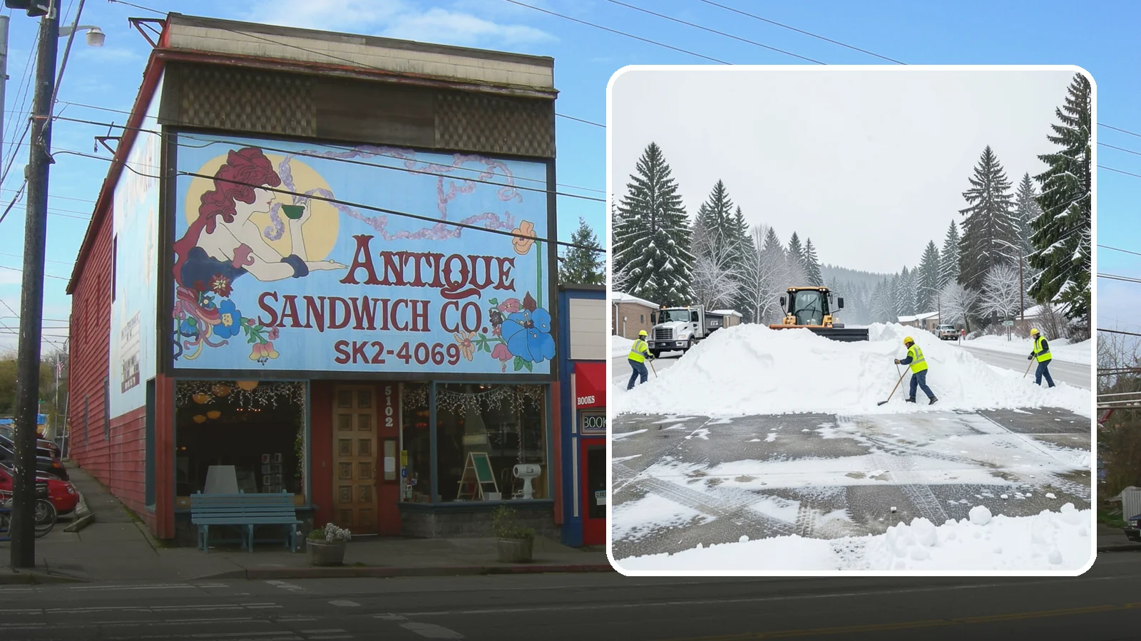 Snow Berm Removal in Ruston, Pierce County, WA - We remove the hard snow berms left along lot edges, curbs, and entrances by repeated plowing.