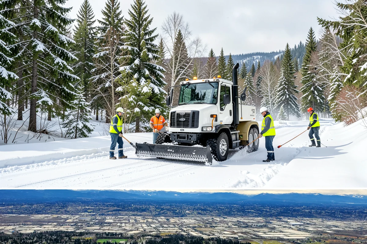 Snow Berm Removal in SeaTac, King County, WA - Snow berm removal is needed later in winter once repeated plowing has compacted edge piles into hardened ridges.